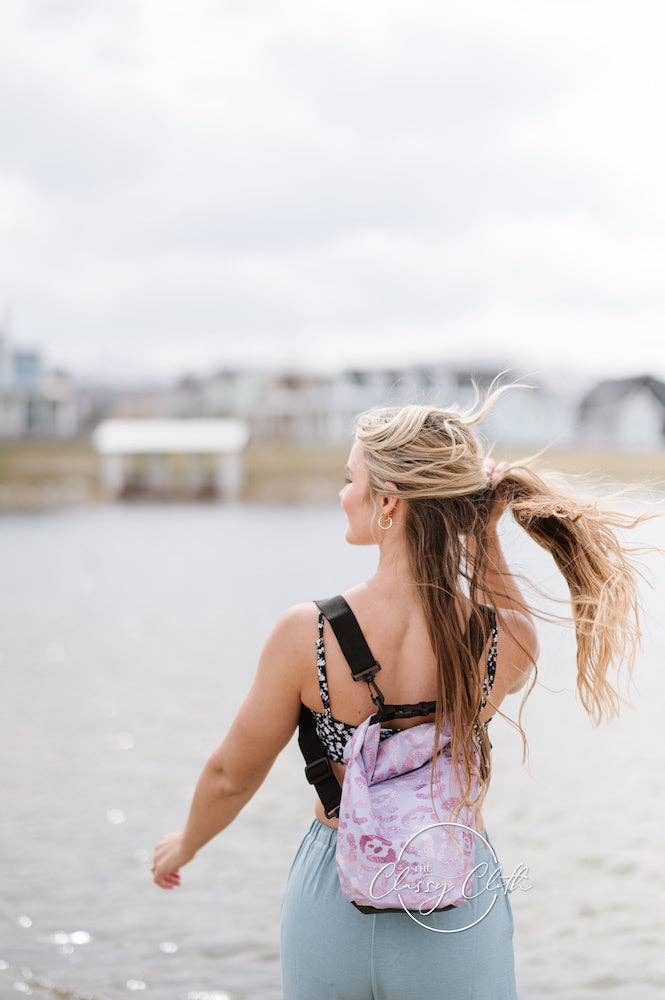 5L Waterproof Dry Bag - Rose Gold Leopard RTS