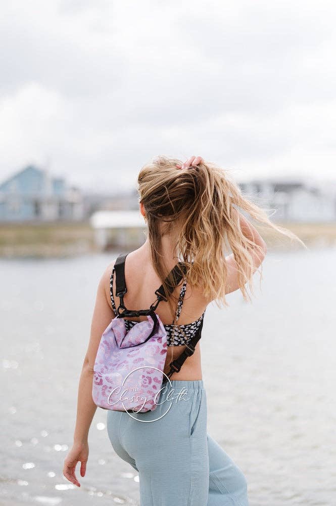 5L Waterproof Dry Bag - Rose Gold Leopard RTS