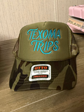 Texoma Trips Trucker Hat Camo/Turquoise